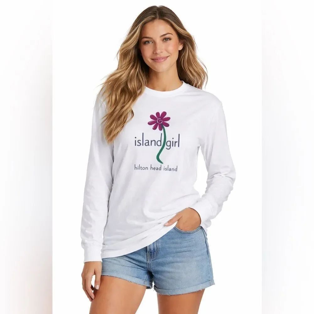Island Girl Hilton Head Island, SC Destination Tee - Long Sleeve - Size Small
